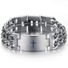 Jonline24h Heavy Mens Womens Stainless Steel Cross Prayer Big Bangle Cuff Bracelet 8.27 Inch Silver Black 10 61AeKGiIzVL