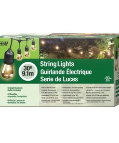 Feit Electric 72041 30 Foot Heavy-Duty Weather Resistant Decorative Indoor and Outdoor 10 Sockets Incandescent String Lights, 30', 11W, Dimmable,Black 30 ft (Pack of 1) 19 61AipqgDIZL