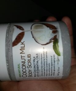 Exfoliating Body Scrub with Hydrating Coconut Milk and Detoxifying Dead Sea Salt, Moisturizing Exfoliating Scrub by Pure Body Naturals, 12 Ounce (Packaging Varies) 41 61AkEZ3q L