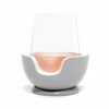 VoChill Stemless Wine Glass Chiller | Keep the Chill In Your Glass | New Wine Accessory | Separable & Refreezable Chill Cradle | Actively Chills Stemless Glassware | Stone, Single Stemless Stemless Single