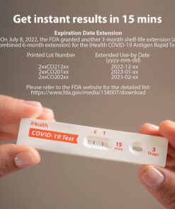 iHealth COVID-19 Antigen Rapid Test, 1 Pack, 5 Tests Total, FDA EUA Authorized OTC at-Home Self Test, Results in 15 Minutes with Non-invasive Nasal Swab, Easy to Use & No Discomfort 22 61AmiJXWjiL