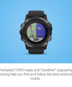 Garmin fenix 5X Plus, Ultimate Multisport GPS Smartwatch, Features Color Topo Maps and Pulse Ox, Heart Rate Monitoring, Music and Contactless Payment, Black with Black Band 28 61AngUyPpNL