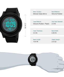 LYMFHCH Men's Digital Sports Watch LED Screen Large Face Electronics Military Watches for Men Waterproof Alarm Stopwatch Back Light Outdoor Army Watch 38 61AnkUn9Y5L