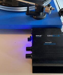 Pyle Wireless Bluetooth Home Audio Amplifier - 90W Dual Channel Mini Portable Power Stereo Sound Receiver w/ Speaker Selector, RCA, AUX, LED, 12V Adapter - For iPad, iPhone, PA, Studio Use - PFA330BT 35 61AoRS7TKqL