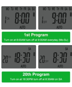CANAGROW Outlet Timer, 𝟕 𝐃𝐚𝐲 Wall Plug in Light Timer Outlet, Indoor Digital 𝐏𝐫𝐨𝐠𝐫𝐚𝐦𝐦𝐚𝐛𝐥𝐞 Timers for Electrical Outlets, 3-Prong Outlet for Appliances, 𝟏𝟓𝐀/𝟏𝟖𝟎𝟎𝐖 1 Pack 15 61AontaPytL