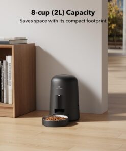 PETLIBRO Automatic Cat Feeder, Automatic Cat Food Dispenser Battery-Operated with 180-Day Battery Life, AIR Pet Feeder for Cat & Dog, Timed Cat Feeder Program 1-6 Meals Control, 2L Auto Cat Feeder Black Basic 22 61AtVKJvQgL