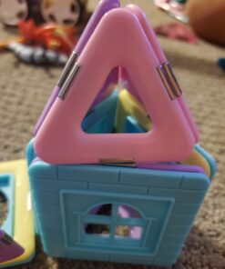 MAGBLOCK 102 Piece Magnetic Tiles Toys for 3 4 5 Year Old Girls Boys, Castle Magnet Toy Building Block for Kids Toddlers, Magnetic Blocks Montessori STEM Toys for Toddler Girls Gifts 34 61Aus2hBk6L