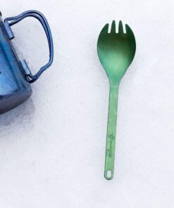 Snow Peak Titanium Spork - 0.6 Oz Anodized Green 21 61Av1La0lyL