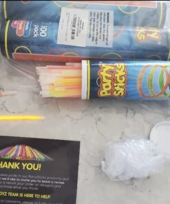 PartySticks Glow Sticks Jewelry Bulk Party Favors 300pk and Connectors - 8" Glow in The Dark Party Supplies, Neon Party Glow Necklaces and Glow Bracelets for Kids and Adults 300 Pack 30 61AwHyaodjL