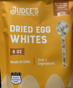 Judee’s Dried Egg White Protein Powder 8 oz - Pasteurized, USDA Certified, 100% Non-GMO - Gluten-Free and Nut-Free - Just One Ingredient - Made in USA - Use in Baking - Make Whipped Egg Whites 8 Ounce (Pack of 1) 36 61AwRmwlhpL