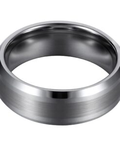 L-Ring 8MM Men's Tungsten Wedding Ring Matte Finish Brushed Center Beveled Edge Couple Rings, Size 7-14 7 61AxmiTlO1L