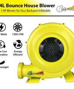 Zoom Blowers Portable Air Pump for Inflatables - Energy Efficient High Power Compact Residential Air Blower for Bounce Houses, Slide Combos, Water Slides and Obstacle Course for Kids .5 HP 10 61AyzknouNL