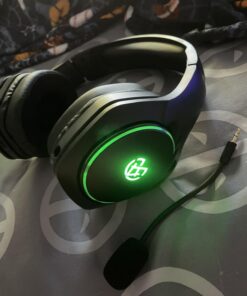 Tatybo Wireless Gaming Headset for PS4, PS5, PC - 2.4GHz Gaming Headphones with Detachable Noise Canceling Microphone, 30-Hr Battery Gaming Headsets for Laptop, Switch, Mac (Black) Black 35 61AzPpOMJJL