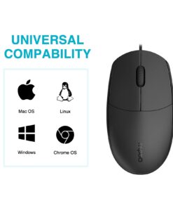 Alternative view of Rapoo N100 Wired Mouse, Black 3-Button USB Wired Computer Mouse for Mac PC