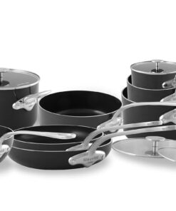 Mauviel M'Stone 3 Hard Anodized Nonstick 12-Piece Cookware Set With Cast Stainless Steel Handles, Made In France