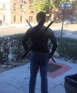 Ace Martial Arts Supply Leonardo Dual Ninja Swords with Back Carrying Scabbard 61 61B3ukS0DuL