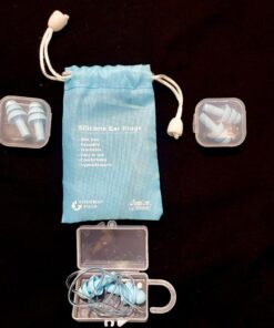 ANBOW Soft Ear Plugs for Sleeping Noise Cancelling. Ear Plugs for Swimming, Concerts, Travel, Work, Snoring & Concentration. Reusable Silicone Earplugs with Adjustable Size. 3 Pairs + Travel Pouch Light Blue 26 61B5WWhbrhL