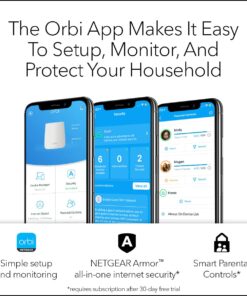 NETGEAR Orbi Tri-Band Whole Home Mesh WiFi System with 2.2Gbps Speed (RBK23) - Discontinued by Manufacturer 29 61B5w8tOtML
