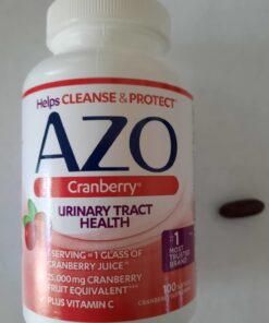 AZO Cranberry Urinary Tract Health Supplement, 1 Serving = 1 Glass of Cranberry Juice, Sugar Free Cranberry Pills, Non-GMO 100 Softgels 100 Count (Pack of 1) 40 61B6v9Cny4L