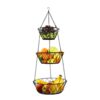 Heavy Duty - 3 Tier Hanging Kitchen Black Fruit Basket
