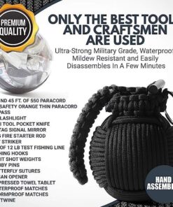 Holtzman’s Survival Kit Paracord Grenade The #1 Best 48 Tool Emergency kit Solid Black 19 61B8FPREnVL
