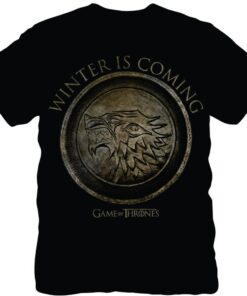 HBO'S Game of Thrones Men's "Winter Is Coming" Circle T-Shirt Medium Winter Black