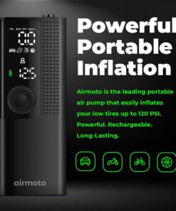 Alternative view of Airmoto Tire Inflator Portable Air Compressor/Pump for Car Tires w/Digital Tire Pressure Gauge - Air Compressor (120 PSI) - Motorcycle, Electric Bike Pump and Bicycle Pump w/LED Light