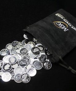 Five (5) One Gram .999 Pure Silver Rounds with Random Designs in a Jewelry Pouch by Mint State Gold 5 7 61BEXau L