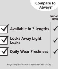 Amazon Basics Daily Pantiliner, Extra Long Length, Unscented, 68 Count, 1 Pack (Previously Solimo) 68 Count (Pack of 1) 14 61BEfgBBKrL