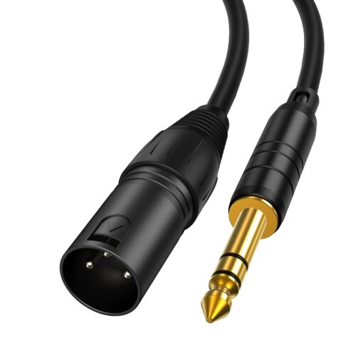 CableCreation 6 Feet TRS 6.35mm (1/4 Inch) Male to XLR Male Cable, Black 1-Pack