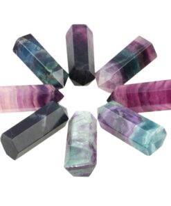 Rockcloud Flourite Healing Crystal Point Faceted Prism Wand Carved Reiki Stone Figurine 3-flourite(1.2-2") 11 61BFj28eJFL