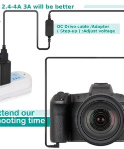 Raeisusp 5-8.4V USB Drive Cable ACK-E12 Power Supply + DR-E12 DC Coupler LP-E12 Dummy Battery DC Grip + 5V 3AMP USB Adapter Kit for Canon EOS M EOS M2 M10 M50 M100 M200 17 61BHHpfGlAS