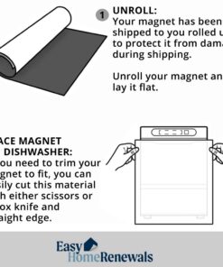 Stainless Steel Magnetic Dishwasher Door Cover, Dishwasher Cover, Dishwasher Magnet Cover, Dishwasher Appliance Wrap (23.5 x 26 Inches, Easily Trimmable) 26 Inch 23 61BItHQ1wgL