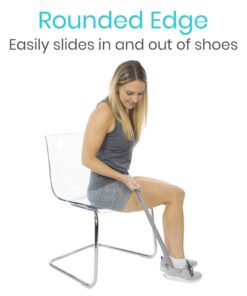 Vive Long Handled Shoe Horn (23 Inch) - Plastic Shoehorn for Men, Women and Kids - Adjustable Extended Reach Assist - Senior Gray 24 61BJ4NCwtGL