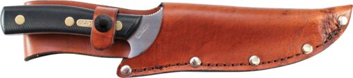 Old Timer 15OT Deerslayer 10.5in High Carbon S.S. Full Tang Fixed Blade Knife with 5.6in Clip Point Blade, Black Sawcut Handle, and Leather Belt Sheath for Hunting, Camping, Skinning, EDC, and Outdoor 15OT Deerslayer (Box) - Image 2