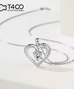 T400 Sterling Silver Heart Necklace I Love You Inspirational Pendant Jewelry Gift for Women I love you to the moon and back (Silver) 10 61BKpbW7MJL