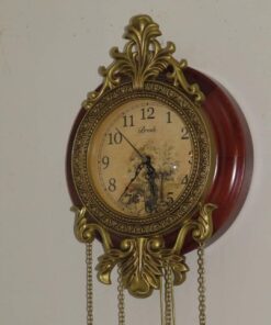 Aero Snail Dia 9-inch Retro Style Vintage Wood Indoor Wall Clock with Swinging Pendulum (Requires 2 AA Batteries for Clock Hands and Pendulum) Floral Face 30 61BLYYRYqbL