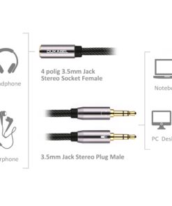 Headset Splitter Cable, DUKABEL Gold-Plated & Strong Braided Y Splitter Audio Cable Separate Microphone Headphone Port Gaming Headset Splitter PC Earphone Adapter VoIP Phone -TopSeries (12inch / 30cm) 12 in/30 cm 20 61BLtQwsUOL