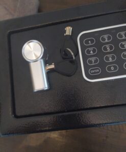 SereneLife Premium Steel Digital Safe Box - 9.1" x 6.7" x 6.7" | Secure Storage for Cash, Firearms, Jewelry & More | Great For Hotels, Cabinets & Home Use | Electronic & Mechanical Access - 2 Keys 33 61BNNewzdJL 1