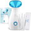 NanoSteamer Large 3-in-1 Nano Ionic Facial Steamer with Precise Temp Control - Humidifier - Unclogs Pores - Blackheads - Spa Quality - Bonus 5 Piece Stainless Steel Skin Kit (Teal) Teal 11 61BNeAUfHUL