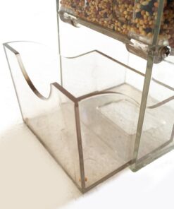 No Split Bird Seed Feeder for Cage,Parrot Automatic Foraging Systems Food Feeding Station with Perch,Heavty Acrylic,One-Step Moulding 27 61BPN5M4L1L