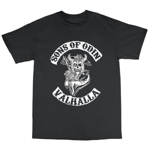 Sons of Odin Vikings Inspired T-Shirt Cotton X-Large Black