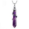 MANIFO Jewelry Copper Snake Wrapped Natural Amethyst Gemstone Energy Healing Crystal Hexagonal Pendant Necklace with Stainless Steel Chain 24" 8 61BPnBgatL