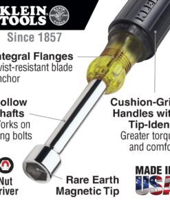 Alternative view of Klein Tools 610M Tool Set, Magnetic Nut Driver Set with Stubby Nut Driver Sizes 1/4 and 5/16-Inch, Full Hollow Shaft, 2-Piece