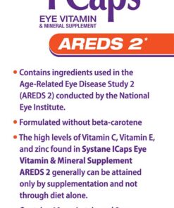 Systane ICaps Eye Vitamin & Mineral Supplement, AREDS 2 Formula, 120 Softgels (Packaging may vary) 11 61BTbGpH4WL