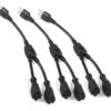 2 Way Splitter Extension Cord, 3 Prong Double Outlet Power Cord, 16 AWG, 1 Foot Black, 3 Pack by ClearMax 39 61BTyrGav7L
