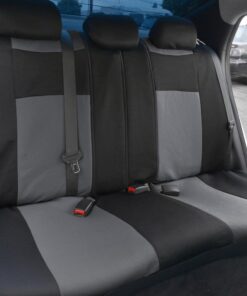 BDK Two-Tone PolyPro Car Seat Covers Full Set with Motor Trend Heavy Duty Rubber Car Floor Mats, Black & Gray – Interior Covers for Auto Truck Van SUV Black & Grey 15 61BUEjslIFL