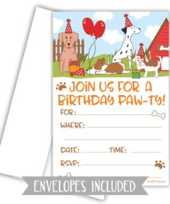 Puppy Dog Birthday Party Invitations (20 Count) With Envelopes 5 61BV4kydpL