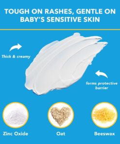 Triple Paste Diaper Rash Cream for Baby - 8 Oz Tub - Zinc Oxide Ointment Treats, Soothes and Prevents Diaper Rash - Pediatrician-Recommended Hypoallergenic Formula with Soothing Botanicals 8 Ounce 8 61BVXWidMNL
