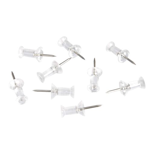 Amazon Basics Push Pins Tacks, Clear Plastic Head, Steel Point, 200-Pack 200 pack